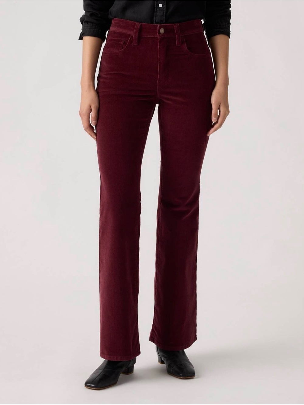 Levi's 726 High-Rise Flare Corduroy Pants - Burgundy Windsor Wine (W29 L32)